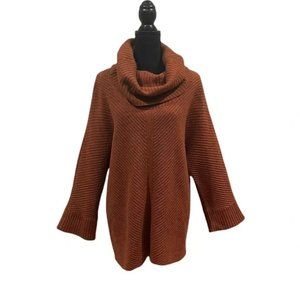 Eileen Fisher yak wool blend turtleneck rust color pullover sweater size medium